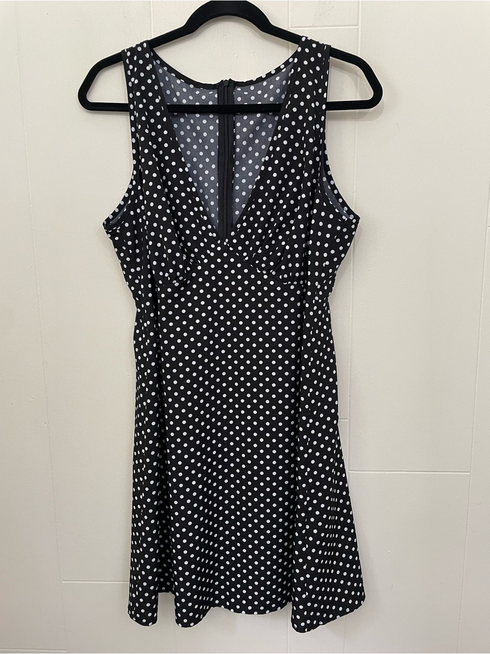 Shein Curve Sleeveless Polka Dot Dress Size 0X Black White Babydoll Slip